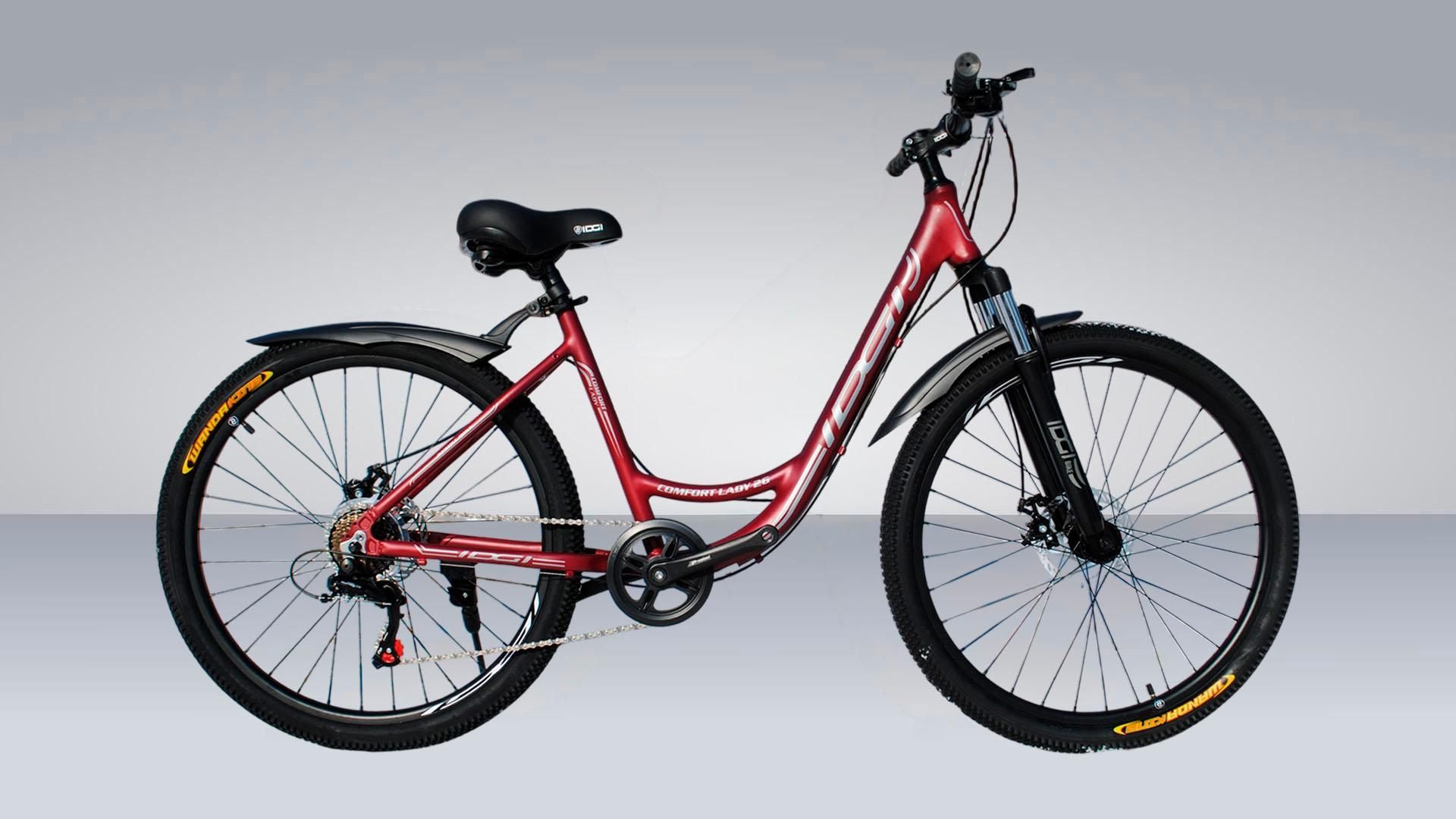 IDGI COMFORT LADY 26 красный матовый Оборудование: SHIMANO, Полированные швы